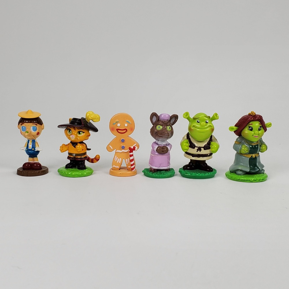 Shrek the Third Mini Figure Cake Toppers 2006 DreamWorks Fiona Puss Pinocchio